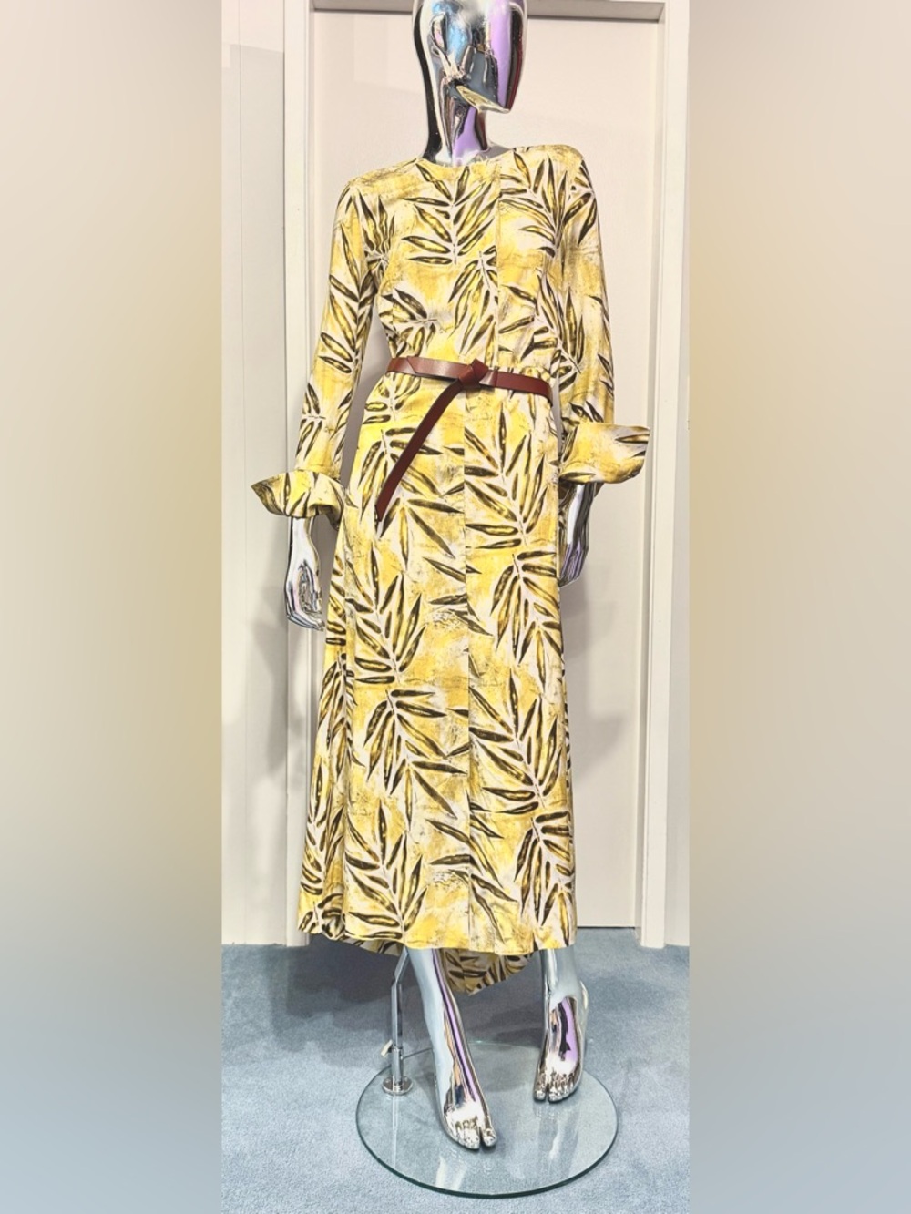 ☀️Spring Sale: Marni Yellow w/Leaf motif - Silk Dress